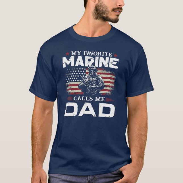 Camiseta Dia de os pais Sinalizador Meu Marinho Favorito Me (Frente)