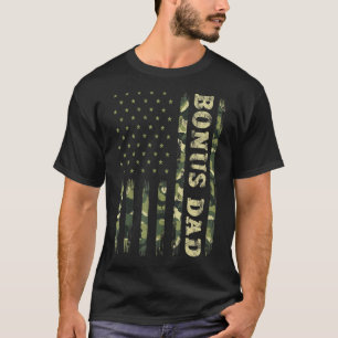 Camiseta Dia de os pais Stepdad Bonus Pai Camouflage Americ