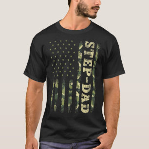 Camiseta Dia de os pais Stepdad Step Pai Camouflage America