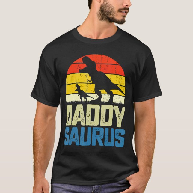 Camiseta Dia de os pais Vintage Daddysaurus (Frente)