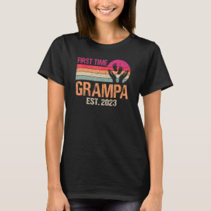 Camiseta Dia de os pais Vintage Grampa 2023 Pela Primeira V