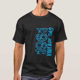 Camiseta Dia de os pais Vintage Pai Personalizar Ano Azul T