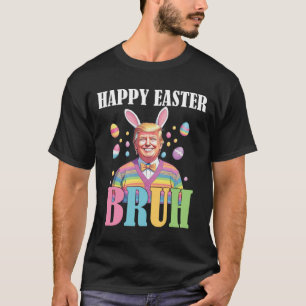 Camiseta Dia de Páscoa Bruh Coelho Engraçado Coelho Feliz P
