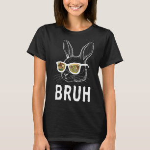 Camiseta Dia de Páscoa Bruh Coelho Engraçado Face de Coelho