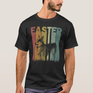 Camiseta Dia de Páscoa Corgi Galês Gráfico Retro Engraçado