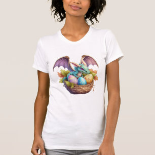 Camiseta Dia de Páscoa do Dragão Ama Colecionar Ovos de Pás