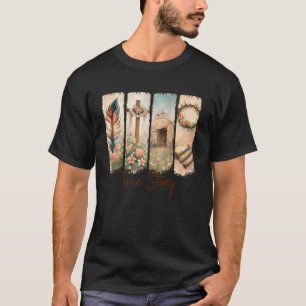 Camiseta Dia de Páscoa Ele Ressuscitou Fé Cristã Religiosa