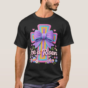 Camiseta Dia de Páscoa Ele Ressuscitou Latch Hook Fio Crist