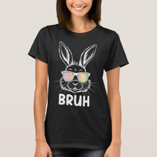Camiseta Dia de Páscoa Engraçado Coelho Face de Coelho Gles