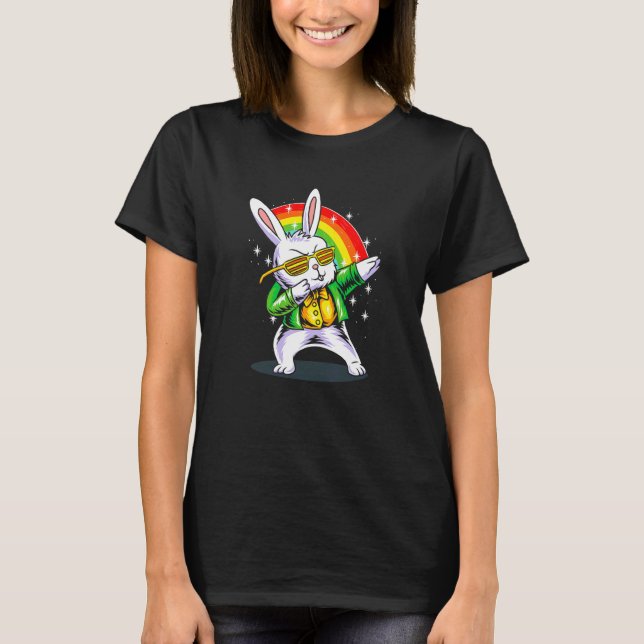 Camiseta Dia de Patrick Babbing Bunny Funny Happy Rua (Frente)