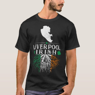 Camiseta Dia de Patrick, Rua de Raízes Irlandesas de Liverp