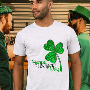 Camiseta Dia de Patrick, Rua Feliz de Shamrock Verde