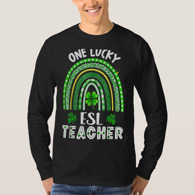 Camiseta Dia de Patricku2019s, Rua do Arco-Íris de Esl Sort (Frente)