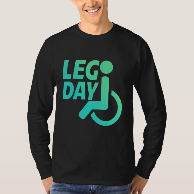 Camiseta Dia de Perna Cadeira de Rodas para Deficientes     (Frente)