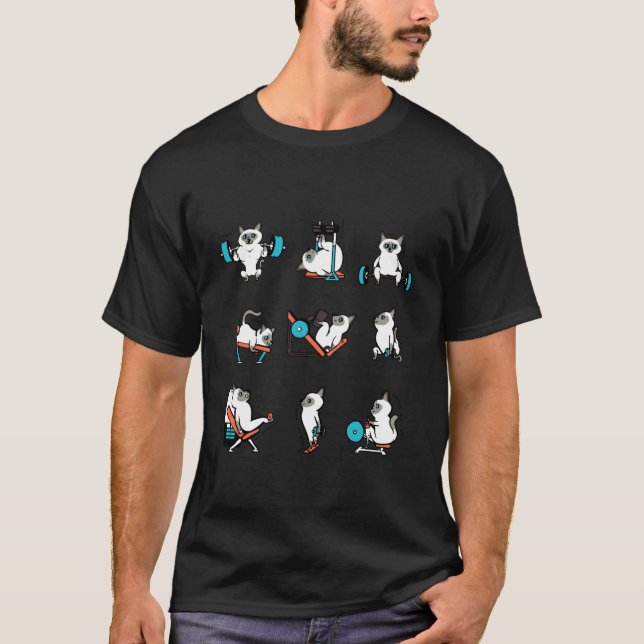 Camiseta Dia de perna com gato siamês (Frente)