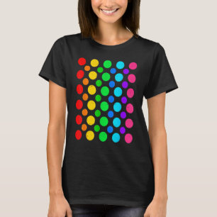 Camiseta Dia de Ponto Multicolorido Arco-Íris Polka Do Happ