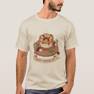 Camiseta Dia de Popover de Cereja Rústico Vintagem Padeiro