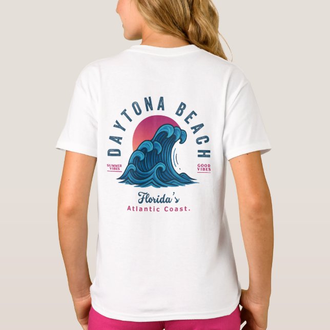 CAMISETA DIA DE PRAIA DE DAYTONA FLÓRIDA FÉRIAS DE ONDAS DE (Verso)