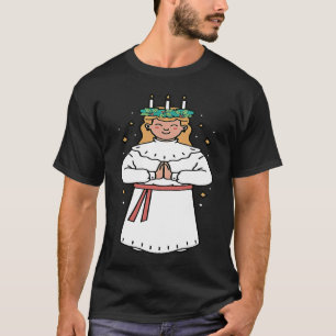 Camiseta Dia de Santa Lúcia Suécia Crianças Católico Santa