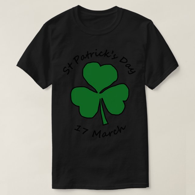 Camiseta Dia de São Patrício 17 de março Shamrock (Frente do Design)