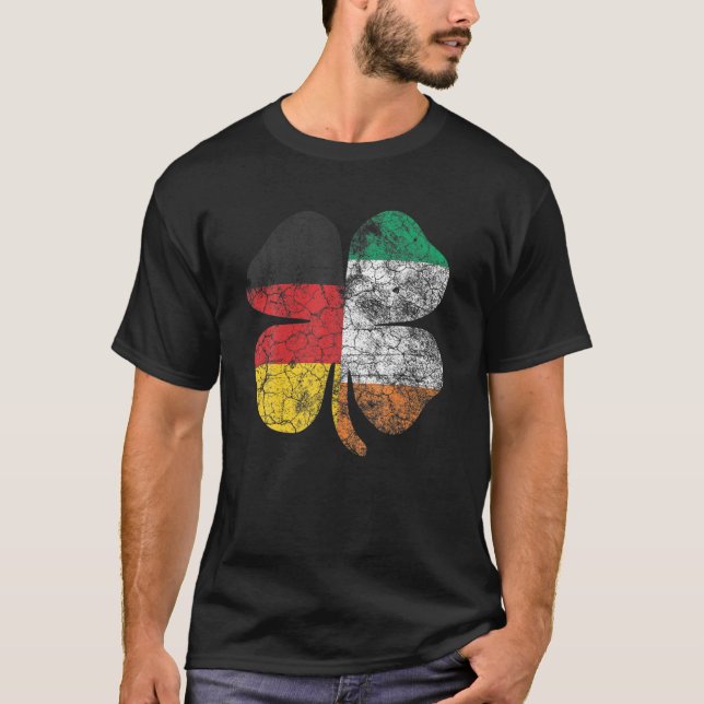 Camiseta Dia de São Patrício Alemanha Irlanda Flag Irish Ge (Frente)