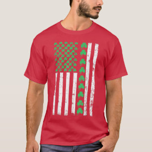 Camiseta Dia de São Patrício Americano de Bandeira Vintage
