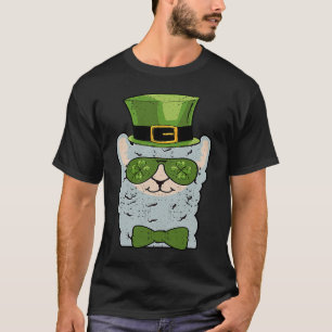 Camiseta Dia de São Patrício Anima Leprechaun Llama Head Al