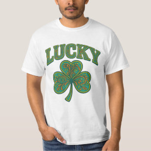 Camiseta Dia de São Patrício   Arte de Trevo da Sorte Ornam