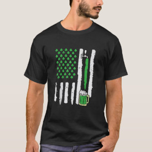 Camiseta Dia de São Patrício Bandeira da América Santo