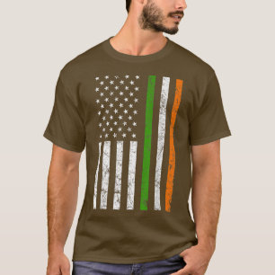Camiseta Dia de São Patrício, Bandeira Irlandesa Americana