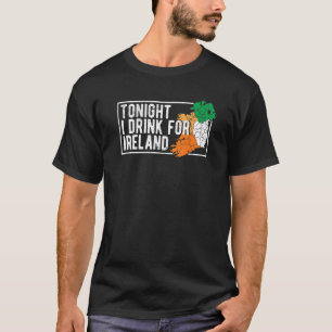 Camiseta Dia de São Patrício Bandeira Irlandesa Hoje à Noit