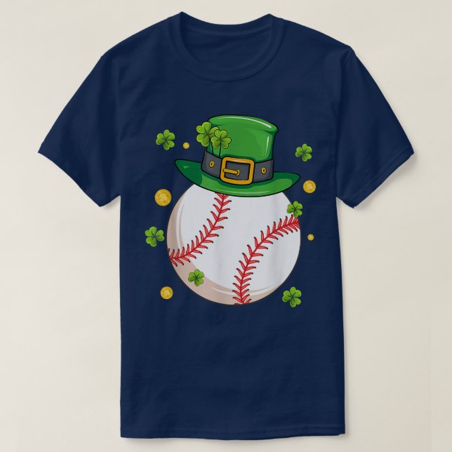 Camiseta Dia de São Patrício Baseball Amante Lucky Leprecha (Frente do Design)