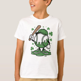 Camiseta Dia de São Patrício Beisebol Sorvete Criança 
