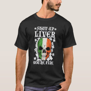 Camiseta Dia de São Patrício Cala-Te Alavanca Bebendo Iri