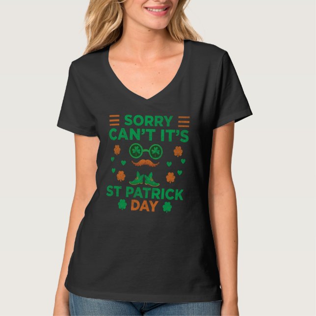 Camiseta Dia de São Patrício com Desculpe Não Pode É Dia de (Frente)