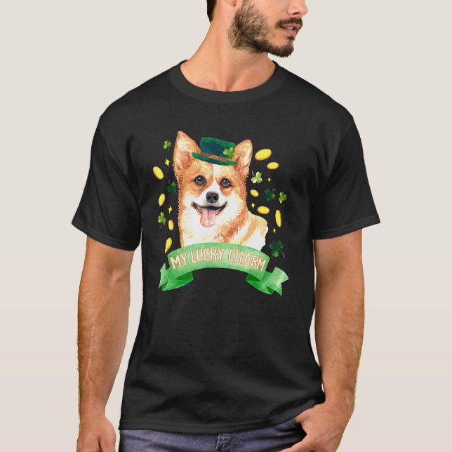 Camiseta Dia de São Patrício Corgi (Frente)