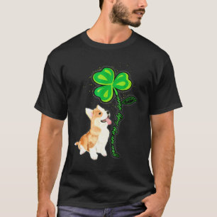 Camiseta Dia de São Patrício Corgi Meu Amuleto da Sorte