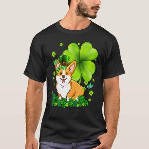 Camiseta Dia de São Patrício Corgi Verde Xadrez de Búfalo S