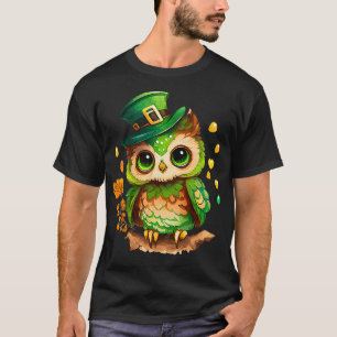 Camiseta Dia de São Patrício - Coruja Engraçada Irlandesa -