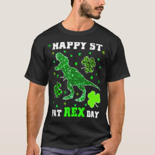 Camiseta Dia de São Patrício Costume Kids Dinossaur Feliz R