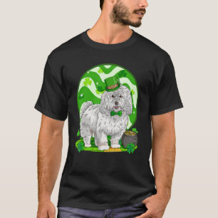 Camiseta Dia de São Patrício Coton De Tulear Lucky Leprecha