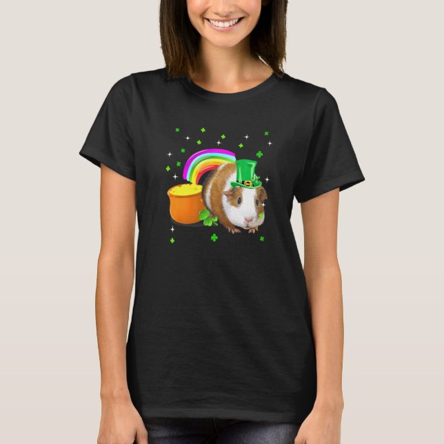 Camiseta Dia de São Patrício Cute Guiné Porco (Frente)