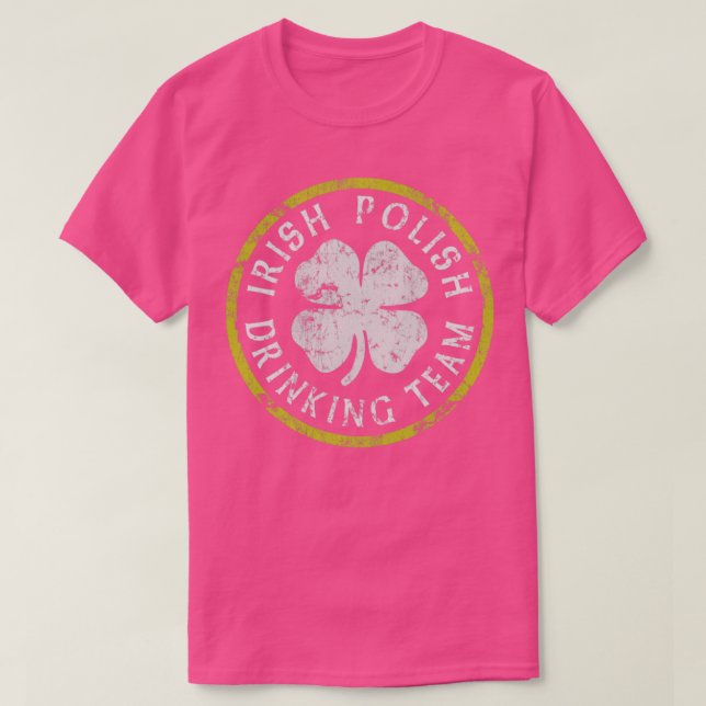 Camiseta Dia de São Patrício da Equipe de Bebendo da Polôni (Frente do Design)