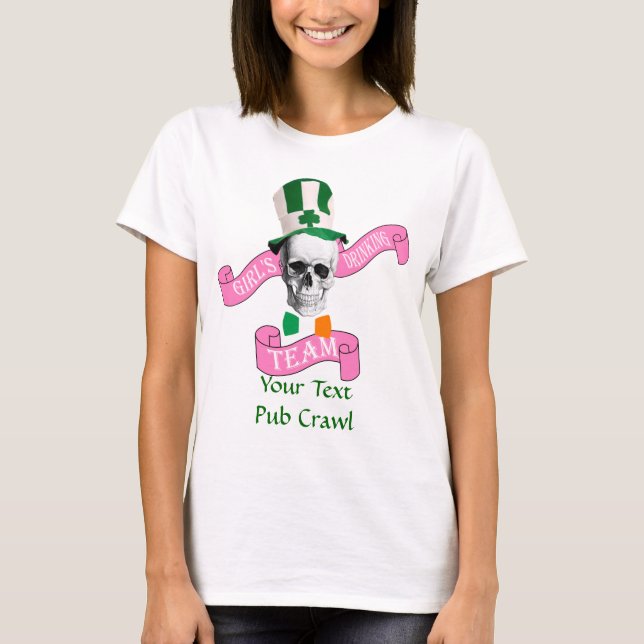 Camiseta Dia de São Patrício da equipe de bebendos para rap (Frente)