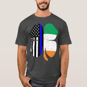 Camiseta Dia de São Patrício da Polícia de Bandeira Irlande