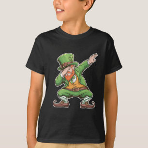 Camiseta Dia de São Patrício Dab Dabbing Leprechaun Em Verd