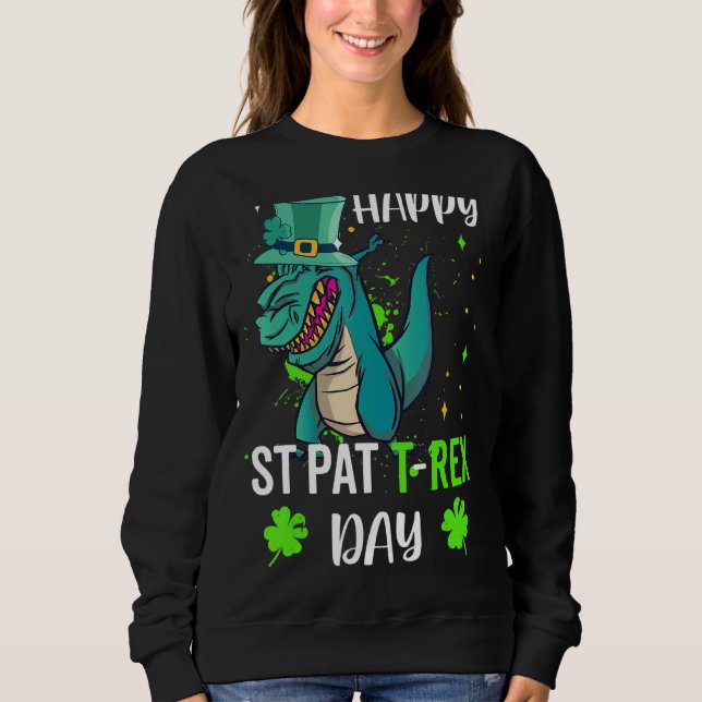 Camiseta Dia de São Patrício Dab Trex Dá Sorte (Frente)