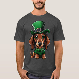 Camiseta Dia de São Patrício Dachshund 17 de março Cachorro