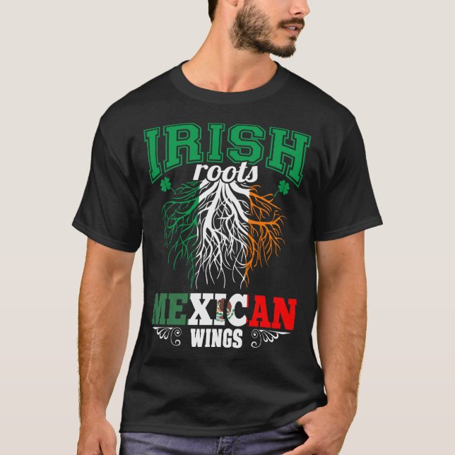 Camiseta Dia de São Patrício das Raízes Irlandesas do Méxic (Frente)