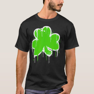 Camiseta Dia de São Patrício de Arte de Grafite Shamrock Cl